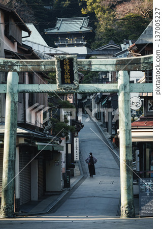 江之島迎接春天。清晨的江之島神社。 江之島迎接春天。清晨的江之島神社。 137005227