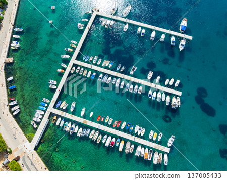 Aerial View Baska Krk Island Croatia Mediterranean Coast 137005433