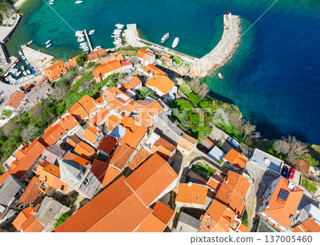 Aerial View Baska Krk Island Croatia Mediterranean Coast 137005460