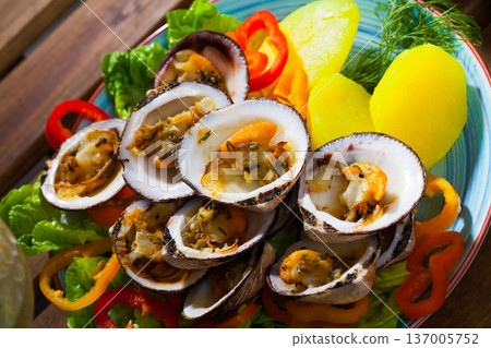 Baked European bittersweet with vegetables 137005752