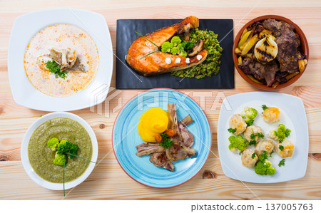 Various dishes of traditional Norwegian cuisine Various dishes of traditional Norwegian cuisine 137005763
