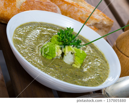 Healthy broccoli cream soup Healthy broccoli cream soup 137005880