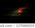 Isolated image of grunge style US flag texture 137006059
