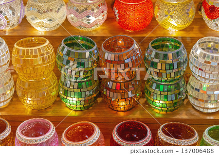 Mosaic Glass Candle Holders Mosaic Glass Candle Holders 137006488