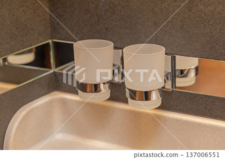 Two Frosted Glass Holder 137006551