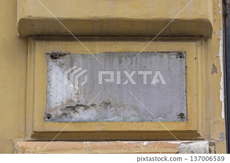 Removed Plaque Building Wall 137006589