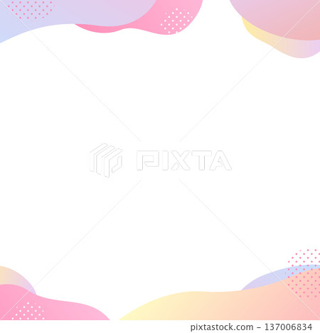 漸層柔和邊框插圖（粉紅色、黃色、紫色、淺藍色、橘色）正方形 137006834