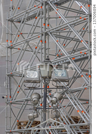 Reflectors Scaffolding Construction Site 137006894