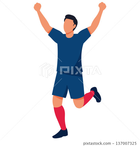 Soccer Player Celebrating Victory After Winning Soccer Player Celebrating Victory After Winning 137007325