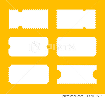 Admit tickets mockups on yellow background isolated. Ticket for casino, cinema, festival, circus, theater or club. Empty flat patterns template. Boarding blank, minimalist simple sale coupons, lottery Admit tickets mockups on yellow background isolated. Ticket for casino, cinema, festival, circus, theater or club. Empty flat patterns template. Boarding blank, minimalist simple sale coupons, lottery 137007515