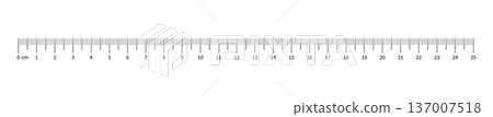 Measuring chart with 12cm. Ruler scale 250mm with numbers. Template of ruler scale with 25 cm. Length measurement height, math, distance. Sewing tool 250 mm with numbers. Measuring chart with 12cm. Ruler scale 250mm with numbers. Template of ruler scale with 25 cm. Length measurement height, math, distance. Sewing tool 250 mm with numbers. 137007518