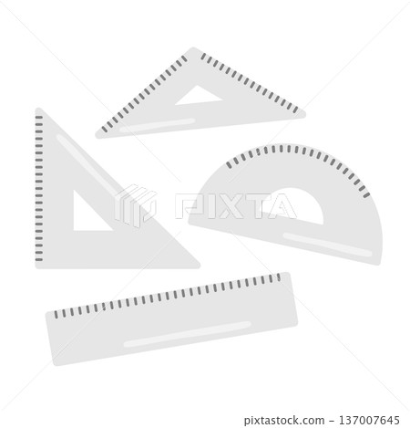 三角尺、直尺和量角器套裝 三角尺、直尺和量角器套裝 137007645