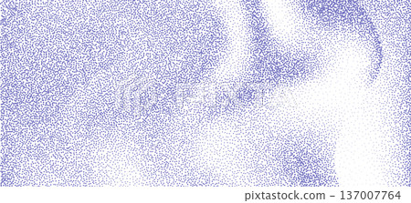 Stipple effect ultramarine blue wavy dots pattern grainy texture background. Abstract halftone dots grain textured overlay sea waves print for seashore banner, invitation, nature poster design Stipple effect ultramarine blue wavy dots pattern grainy texture background. Abstract halftone dots grain textured overlay sea waves print for seashore banner, invitation, nature poster design 137007764