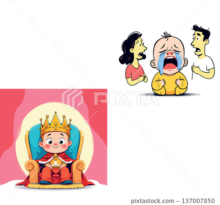 Vsai baby acting like little king receiving royal treatment 137007850