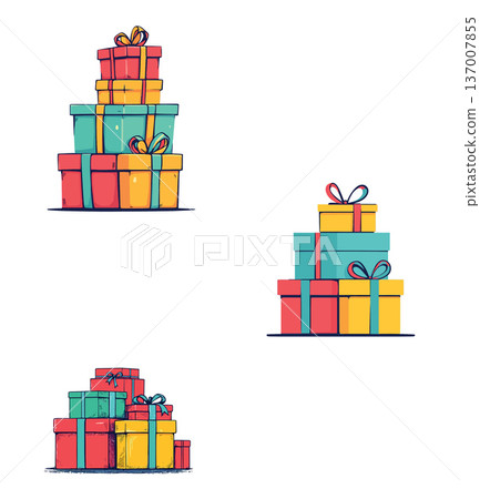 Vsai stacked presents celebrating holidays birthday surprise joy 137007855