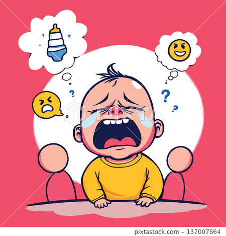 Vsai hungry baby crying for milk needing comfort 137007864