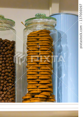 Chocolate puffs and cookies 137008097