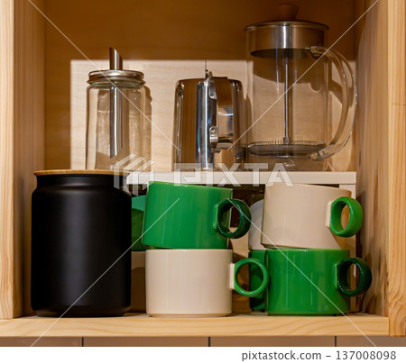 Coffee objects shelf 137008098