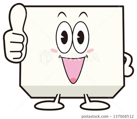Tofu character giving a thumbs up Tofu character giving a thumbs up 137008512