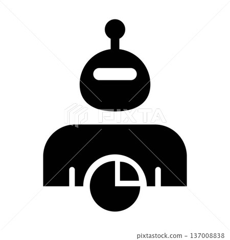 AI Data Analytics Pie Chart Robot Icon, avatar with pie chart symbol representing business analytics AI Data Analytics Pie Chart Robot Icon, avatar with pie chart symbol representing business analytics 137008838