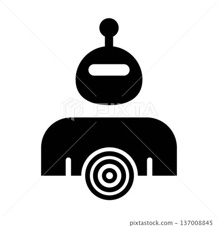 AI Target Goal Robot Icon with target symbolizing strategic goals and achievement glyph illustration AI Target Goal Robot Icon with target symbolizing strategic goals and achievement glyph illustration 137008845