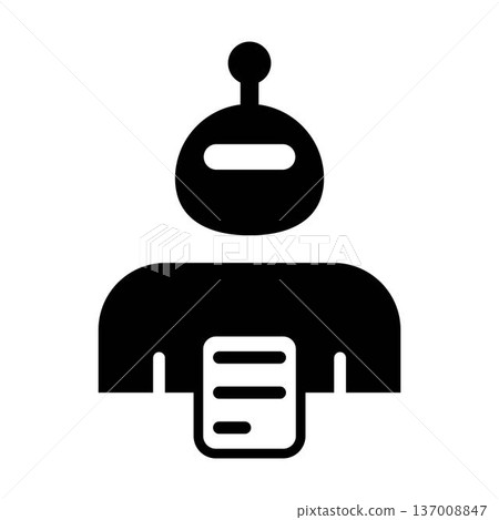 AI Document Report Robot Icon with document symbol representing reporting and business documentation glyph illustration AI Document Report Robot Icon with document symbol representing reporting and business documentation glyph illustration 137008847