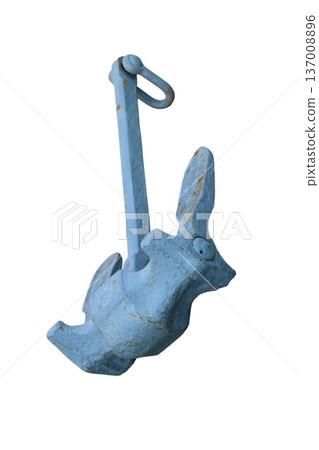 Old ship anchor providing stability and security 137008896