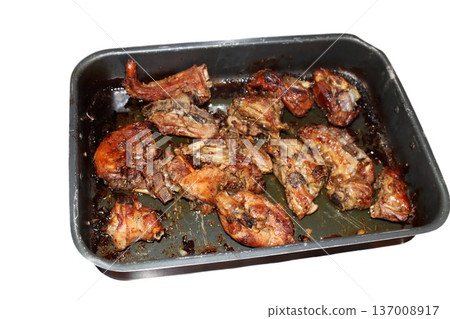 Cooked poultry serving as a savory meal 137008917