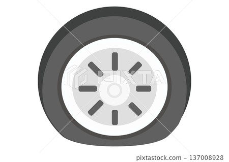 汽車故障爆胎的平面插圖,向量素材 汽車故障爆胎的平面插圖,向量素材 137008928