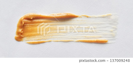 Smooth Peanut Butter Swipe On White Surface Texture Design Element Smooth Peanut Butter Swipe On White Surface Texture Design Element 137009248