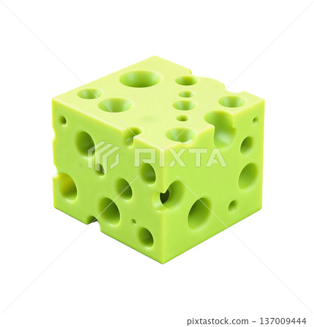 This is an anti-stress toy shaped like a piece of cheese with holes in it, often known as a mouse cheese or pop-it 137009444