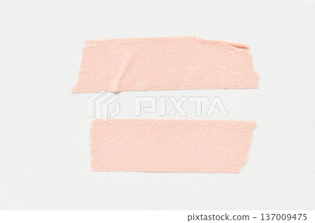 Two pieces of pink torn tape on white background for scrapbooking or craft projects Two pieces of pink torn tape on white background for scrapbooking or craft projects 137009475