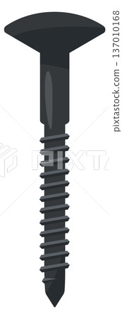 Black screw silhouette. Metal fix. Steel work Black screw silhouette. Metal fix. Steel work 137010168