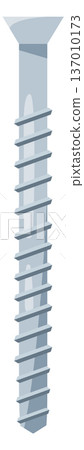 Wood screw side view. Hardware cartoon element 137010173
