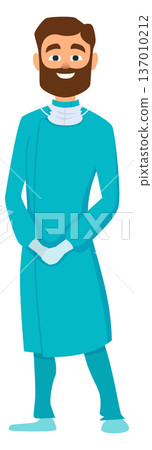 Surgeon cartoon character. Professional medical team worker Surgeon cartoon character. Professional medical team worker 137010212