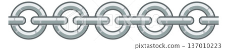 Decorative chain with round metal links cartoon border Decorative chain with round metal links cartoon border 137010223