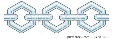 Connected chain. Chrome shiny links connected together Connected chain. Chrome shiny links connected together 137010228