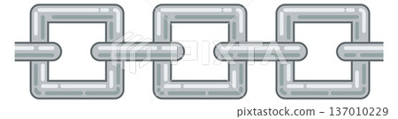 Square link metal chain border. Decorative shape Square link metal chain border. Decorative shape 137010229