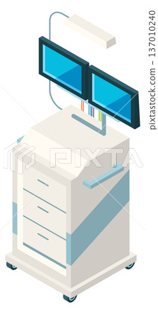 Ventilator breathing machine. Operating room equipment icon 137010240