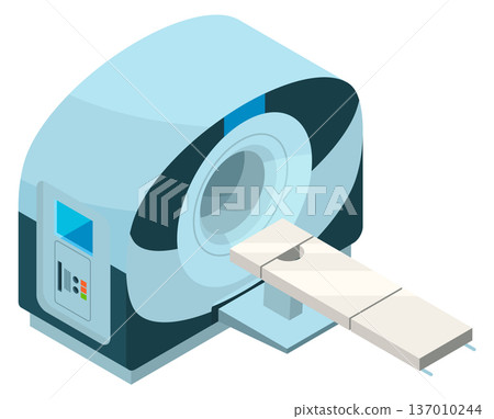 CAT MRI scanner isometric icon. Medical computed tomography CAT MRI scanner isometric icon. Medical computed tomography 137010244