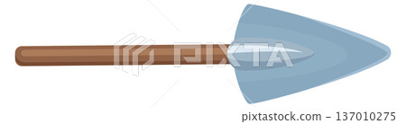 Spear color icon. Short javelin vintage weapon 137010275