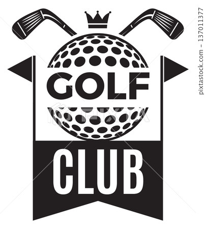 Golf label. Player club sticker. Sport tag 137011377