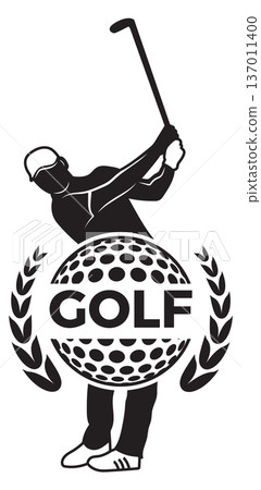 Golf tournament emblem. Sport club player logo Golf tournament emblem. Sport club player logo 137011400