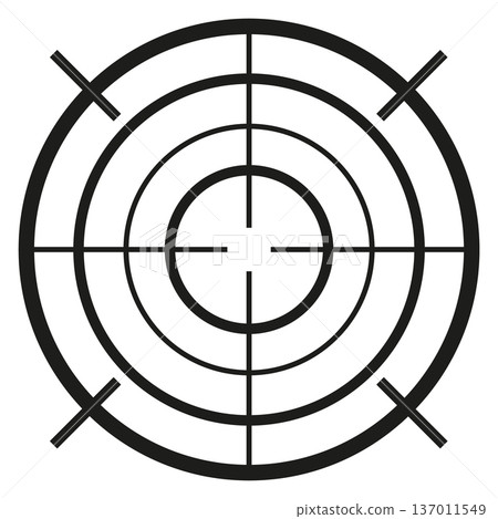Crosshair black icon. Perfect round target point 137011549