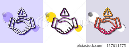 Dont handshake line icon. Halftone dotted pattern. Gradient icon with grain shadow. Hand touch warning sign. Hygiene notification symbol. Line dont handshake icon. Various designs. Vector Dont handshake line icon. Halftone dotted pattern. Gradient icon with grain shadow. Hand touch warning sign. Hygiene notification symbol. Line dont handshake icon. Various designs. Vector 137011775
