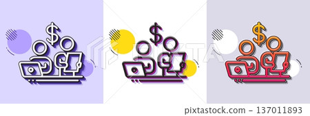 Budget accounting line icon. Halftone dotted pattern. Gradient icon with grain shadow. Money investment sign. Stock shares traders symbol. Line budget accounting icon. Various designs. Vector Budget accounting line icon. Halftone dotted pattern. Gradient icon with grain shadow. Money investment sign. Stock shares traders symbol. Line budget accounting icon. Various designs. Vector 137011893