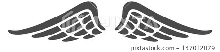 Flight emblem. Angel wings logo. Elegant badge Flight emblem. Angel wings logo. Elegant badge 137012079