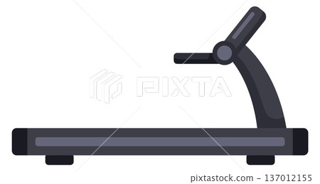 Treadmill cartoon icon. Gym machine. Fitness cardio equipment 137012155