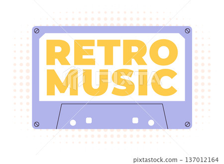 Retro music tape. Vintage sound tape icon Retro music tape. Vintage sound tape icon 137012164
