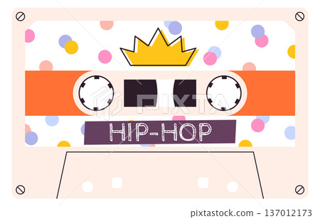 Hip hop music cassette. Audio tape icon Hip hop music cassette. Audio tape icon 137012173